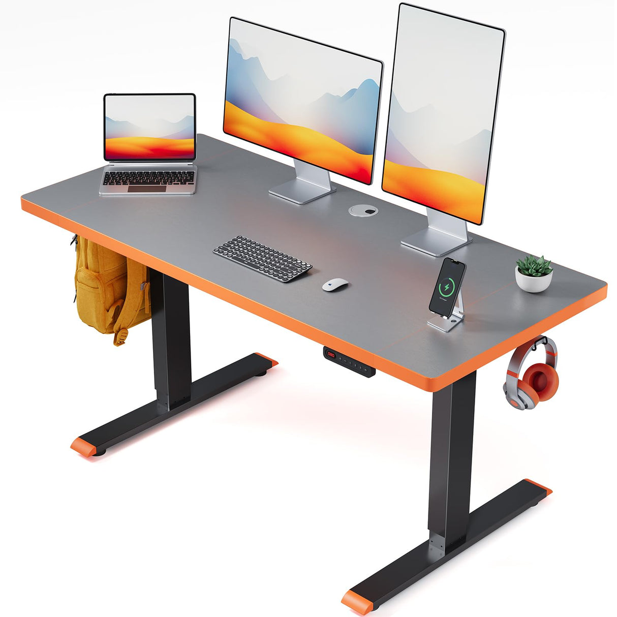 SIAGO Electric Standing Desk Adjustable - 48 x 24 Inch Sit Stand up Desk with Cable Management - 3 Memory Preset Adjustable Height Table SIAGO