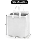ZENFUN Set of 25 Insulated Take Away Bags, Small Insulated Cooler Bag Grocery Bags, White Thermal Bags for Hot&cold Frozen Food, Food Delivery, 9.5 x 6 x 10 Inches ZENFUN