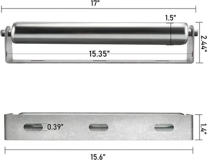 17" Long Roller and Bracket Set - 1.5" Diameter for Transporting Such as Foating Fishing Boats, Kayaks, Rafts and so on - Pack of 2 - WoodArtSupply