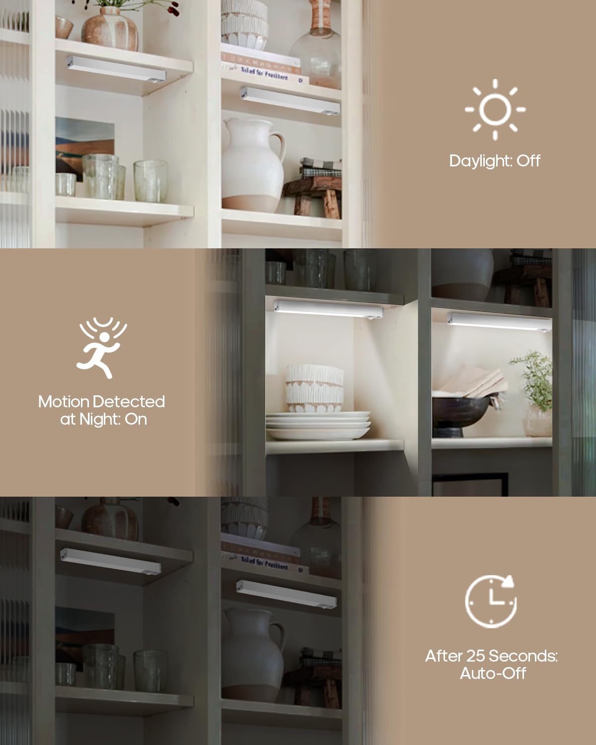 Goodea 6 Pack Led Under Cabinet Lights Wireless with Charging Station, 7’’ Rechargeable Motion Sensor Light Indoor, Dimmable Closet Lights for Cabinets, Bookshelf, Stair, Hallway Goodea