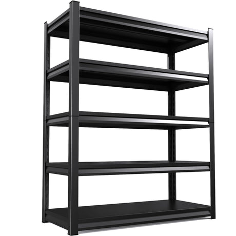 TXTDPL 59" W Storage Shelves, 5-Tier Garage Shelving, 3500 lbs Heavy Duty Garage Shelves, Adjustable Shelving Unit|Easy Assembly, for Workshop, Basement, Warehouse, 19.7" D x 59" W x 72" H, Black TXTDPL