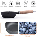 HyzaPhix Cast Iron Sauce Pot and BBQ Mop Brush Set for Grilling, BBQ Basting Set with Saucepan and Brush Barbecue Accessories Meat Smoker Accessories Gift for Men (Black) HyzaPhix