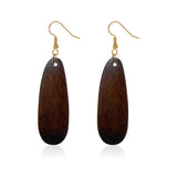 T-ztoss Simple Natural Wooden Teardrop Earrings Vintage Bohemian Geometric Lightweight Drop Dangle Wood Earrings for Women(Teardrop Earrings) T-ztoss
