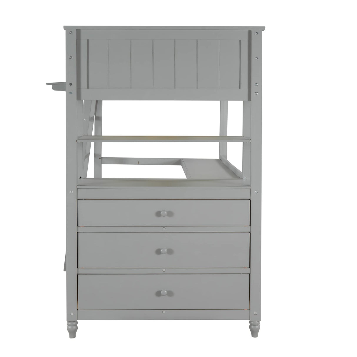 Bellemave Grey Loft Bed with Desk and Storage for Kids and Teens Bellemave