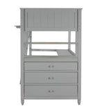 Bellemave Grey Loft Bed with Desk and Storage for Kids and Teens Bellemave