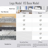 IOTXY Wooden Open Shelf Bookcase - 3-Tier Floorstanding Display Cabinet Rack with Legs, 7 Cubes Free Standing Bookshelf, Warm White IOTXY