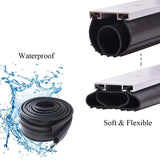 10FT Heavy-Duty U Ring Shape Universal Garage Door Bottom Rubber Seal - Weatherproof Weather Seal Threshold Strip with Pre-drilled Aluminum Track Retainer Base Kit LOOBANI