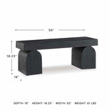 Signature Design by Ashley Holgrove Contemporary Accent Bench with Oversized Legs and for Living-Room, Home-Office or Entryway Use, Black Signature Design by Ashley