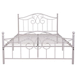 YERPERFO Metal Queen Bed Frame with Headboard and Footboard Farmhouse Platform Bed Frame Queen Size Under Bed Storage No Box Spring Needed and Easy Assembly(Queen, White) YERPERFO