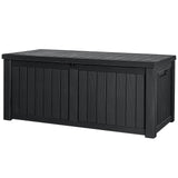Devoko 120 Gallon Resin Deck Box Waterproof Indoor Outdoor Storage Box Lockable Large Storage Container for Patio Furniture Cushions, Pool Toys and Garden Tools Devoko