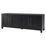 Henn&Hart Rectangular TV Stand for TV's up to 80" in Black Grain, TV Stands for the Living Room Henn&Hart