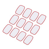 MECCANIXITY 16pcs Sublimation Patch Blank, 10x6cm/3.94x2.36 inch Fabric Iron-on Blank Heat Transfer Repair Patch for DIY Crafts Caps Clothes, White with red Border MECCANIXITY