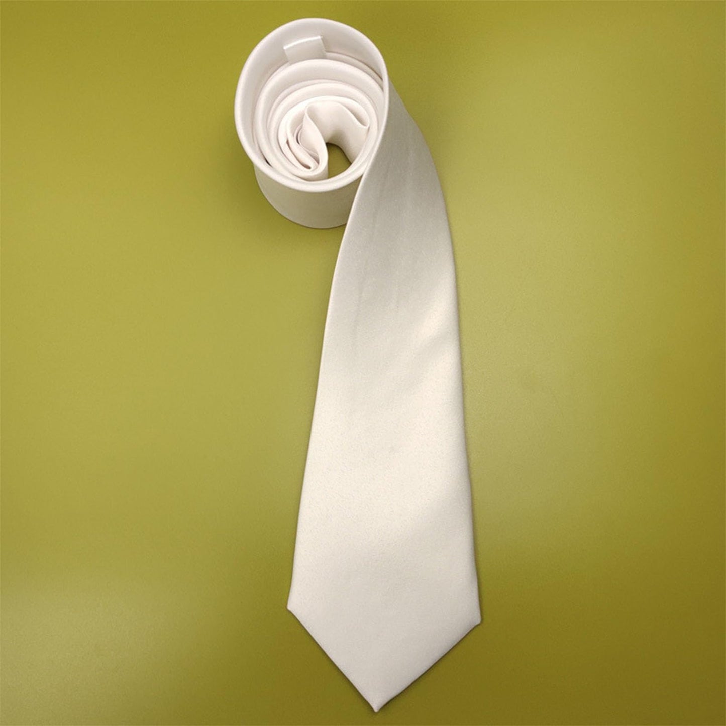 YANIYA Male Blank Sublimation Necktie Solid Color White Embryo DIY Neck Tie for Casual Formal Wedding Party Business Occassion