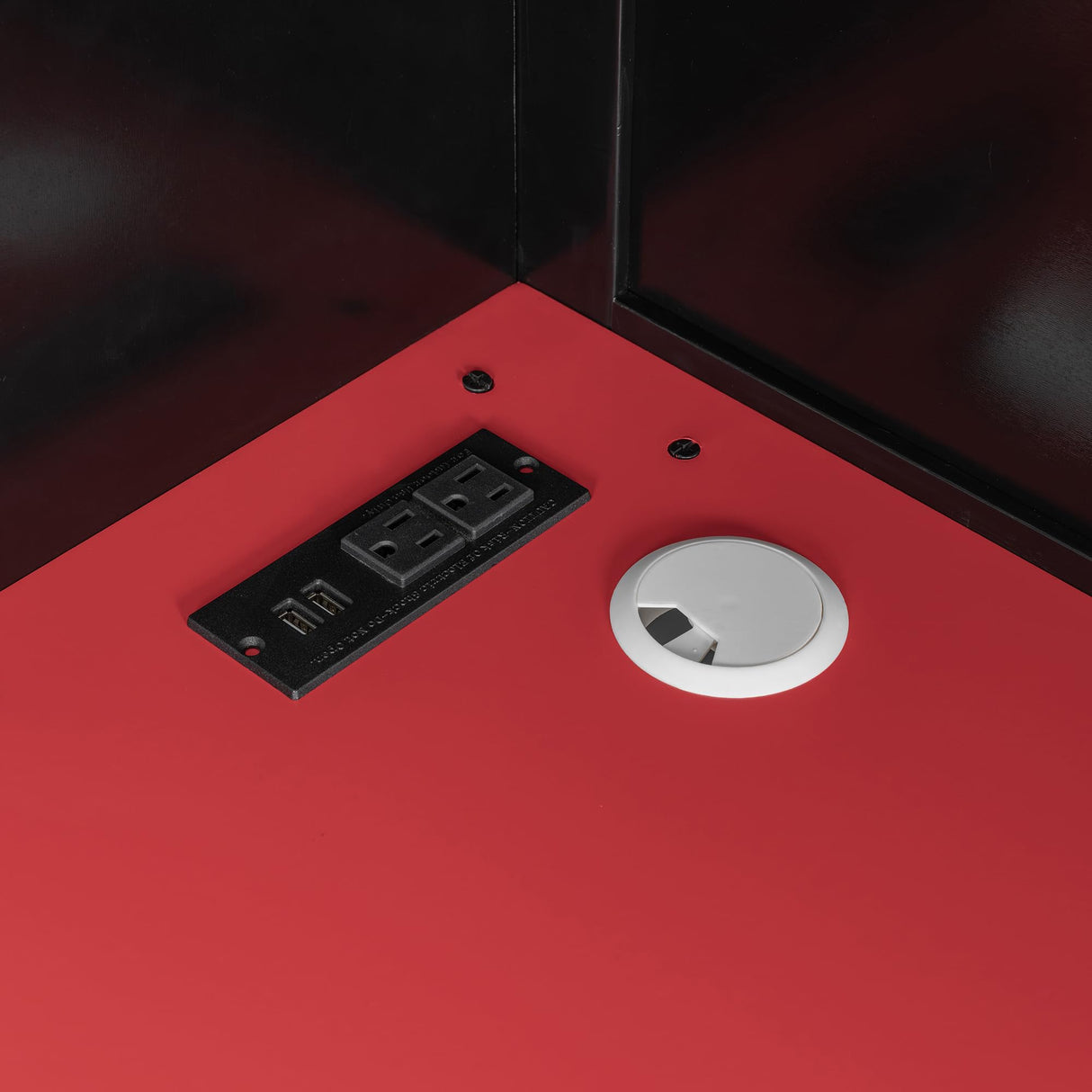 Modern Full Size Wood Gaming Loft Bed with Desk and Charging Station, Multi-Storage Shelves and LED,for Kids Teens Adults Bedroom Use (Red#RGB, Full) KLMM