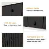 KINYING Outdoor Vertical Storage Shed,57 Cu.ft Outdoor Storage Cabinet Waterproof,Resin Sheds & Outdoor Storage Clearance for Garden,Patio,Backyard,Lockable (Black) KINYING