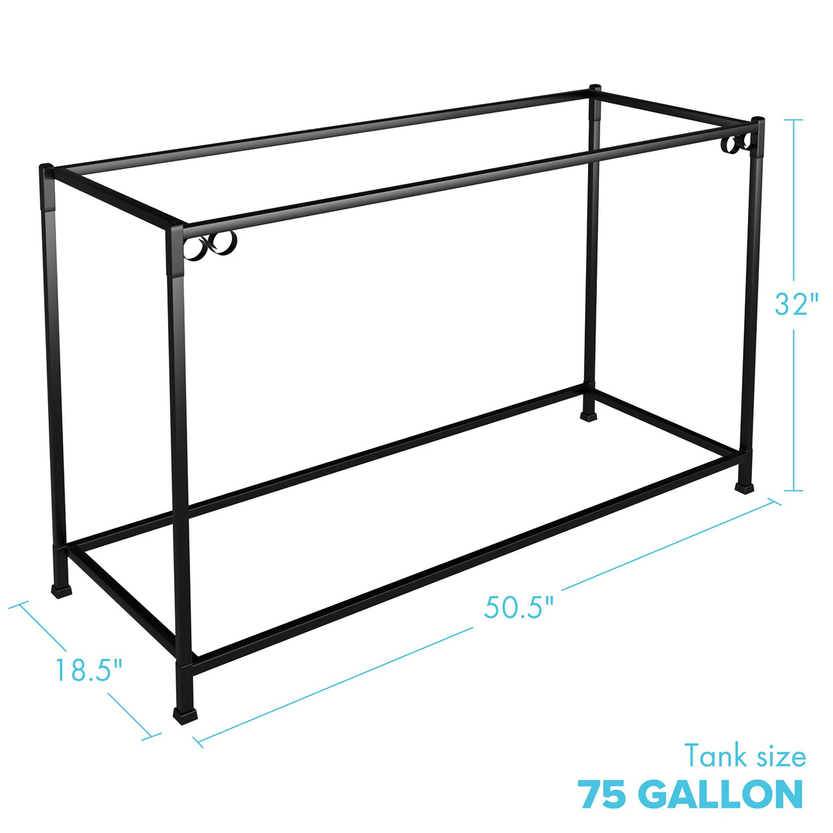 TitanEze 75 Gallon Double Aquarium Stand (2 Stands in 1), Fish Tank Stand, Bird Cage Stand, 50.5" W x 32" H x 18.5" D Caitec