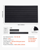 VEVOR Slat Wall Paneling, 2 x 4 ft, PVC Garage Slatwall with Modular Design, Black Slat Wall Easy-to-Install Adjustable Slatwall Panel with Coupling Structure & DIY Cutting, Fits for Storage & Display VEVOR