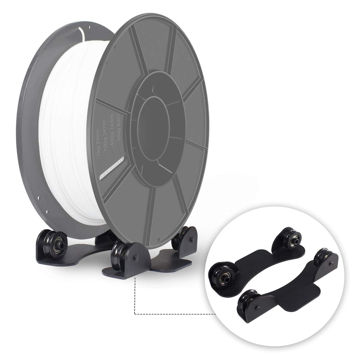 Iverntech 1 Set 3D Printer Filament Spool Holder, Sheet Metal Filament Mount Rack Spool Holder for PLA, ABS, Wood, TPU, Nylon, Flexible 3D Printing Materials Iverntech