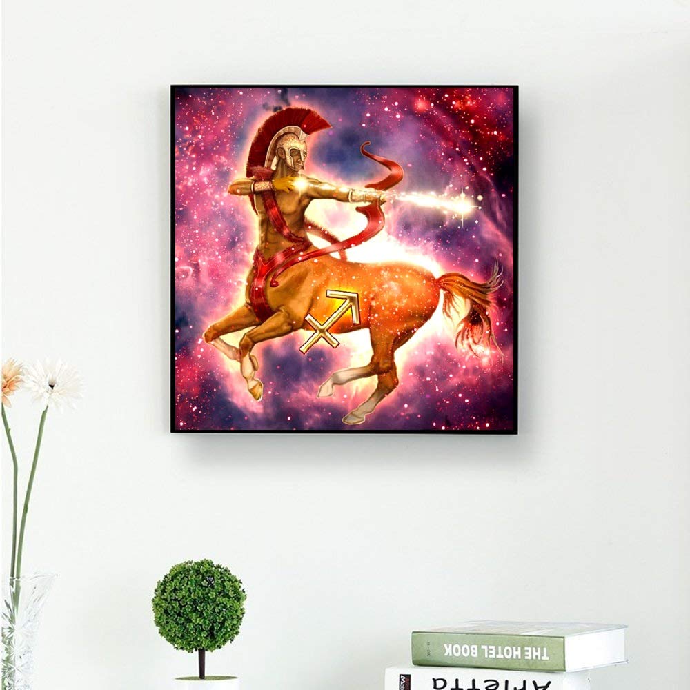 SUNKOO 12×12 inches DIY 5D Diamond Painting Full Constellation Diamond Painting by Numbers Diamond Embroidery Dotz Kit Arts Crafts,Sagittarius LeePakQ