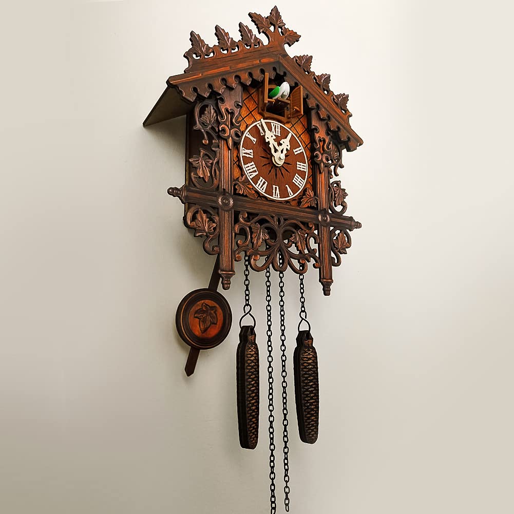 JoonieHouse Traditional Black Forest Cuckoo Clock, Newly Wood Coo Coo Clock Decorative Wall Clock with Pendulum and Chiming Function - Perfect Wall Clocks for Home Livingroom Decor JOONIEHOUSE