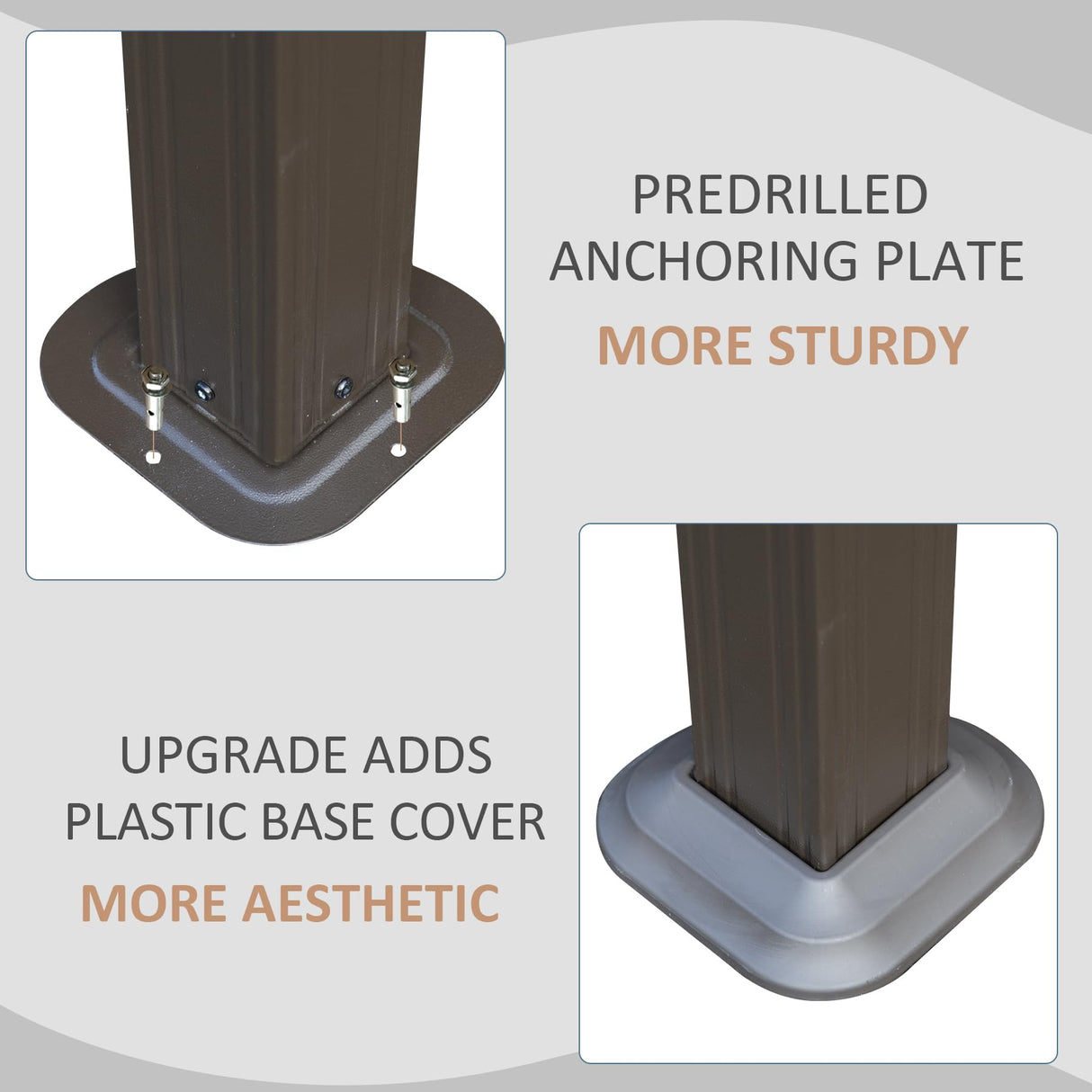 Domi 10' X 12' Hardtop Gazebo, Upgraded Metal Gazebo with Drainage System, Dual-Layer Galvanized Steel Roof, Curtain and Netting, Outdoor Shelter Canopy for Patio, Garden, and Backyard, Brown domi outdoor living