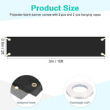 PATIKIL Vinyl Blank Banners Signs to Decorate 2'x10' Sublimation Black Banner with Hanging Rope for Business Outside Outdoor Wall, 2 Set PATIKIL