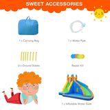 Costzon Inflatable Water Slide, Giant Bouncy Water Park Jump Castle Waterslide for Kids Backyard Outdoor Fun with Climbing Wall, Splash Pool, Blow up Water Slides Inflatables for Kids Party Gifts Costzon