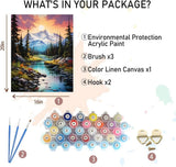 xackcme Mountain Paint by Numbers for Adults - Scenery Paint by Number on Canvas Without Frame, DIY Oil Painting for Gift Home Wall Decor (16x20 inch) xackcme