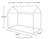 Signature Design by Ashley Flannibrook Contemporary House Bed Frame, Twin, White Signature Design by Ashley