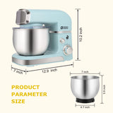 Kitchen in the box Stand Mixer,3.2Qt Small Electric Food Mixer,6 Speeds Portable Lightweight Kitchen Mixer for Daily Use with Egg Whisk,Dough Hook,Flat Beater (Blue) Kitchen in the box