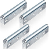 Therwen 4 Sets 1.5'' Diameter Conveyor Rollers with Roller Stands 10'' Galvanized Steel Long Roller and Bracket Set Easy Install Industrial Use Metal Canoe Kayak Woodworking Heavy Goods Support Kit Therwen