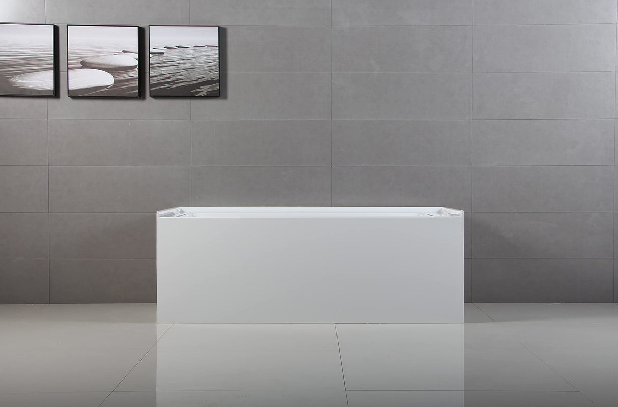 Kingston Brass VTAP603222L Aqua Eden 60-Inch Acrylic Alcove Tub with Left Hand Drain Hole, L 60" x W 32" x H 21-5/8"D, White Kingston Brass