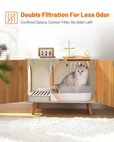 Maksone Hidden Cat Litter Box Furniture, Extra-Large Litter Box Enclosure with Cat Scratcher&Deodorization, 31.5 x 18.5 x 24.4 Inches for Large Cat Maksone