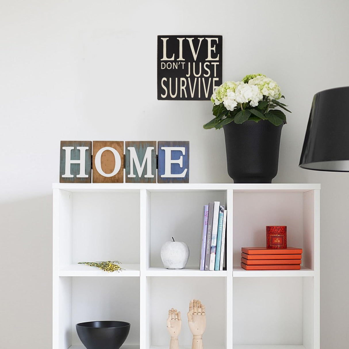 Aecipl Wooden Home Sign Rustic Decorative Letters Freestanding Letter Centerpiece Folding Word Sign Wood Farmhouse Decor for Tabletop Shelf Mantel Entryway Kitchen (Home) Aecipl