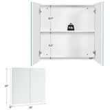 Yaheetech Bathroom Mirror Cabinet, Medicine Cabinet with 2 Frameless Mirrored Doors, Wall-Mounted Storage Cupboard with Adjustable Shelf for Living Room, Laundry Room, Mudroom Yaheetech