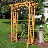 Sunnydaze 78-Inch Wooden Garden Arbor Walkway Wedding Arch - Durable Wood with Weather-Resistant Wood Finish Sunnydaze