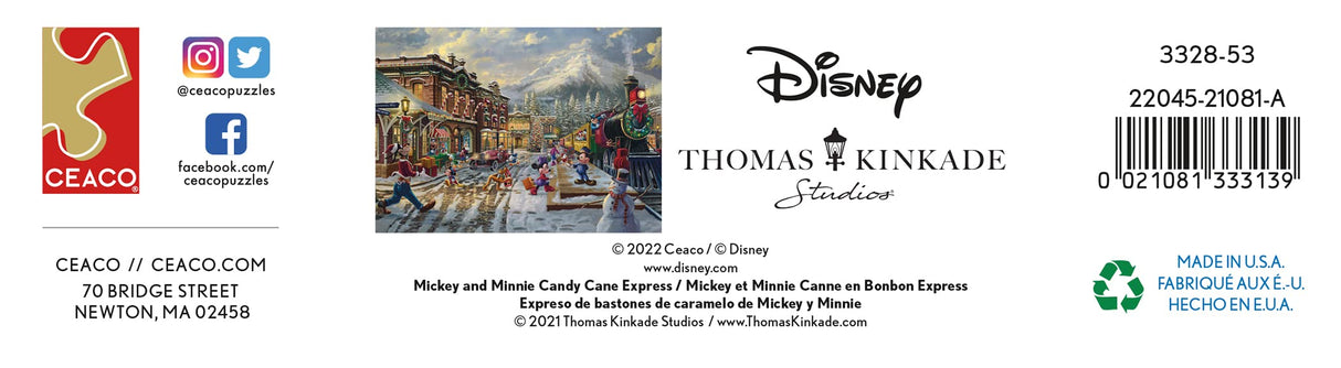 Ceaco - Thomas Kinkade - Disney - Holiday - Candy Cane Express - 1000 Piece Jigsaw Puzzle Ceaco