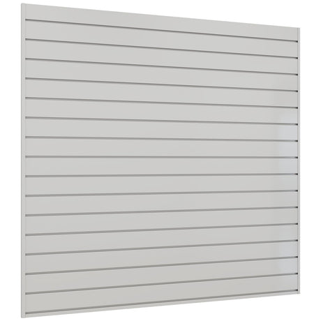 Neoaider Slatwall Panel 4 FT x 4 FT, Interlocking Slat Wall Paneling, Wall Mounted PVC Wallpanel, Suitable for Garage Storage and Organizer, Slatwall Board, Shelves - Grey Neoaider