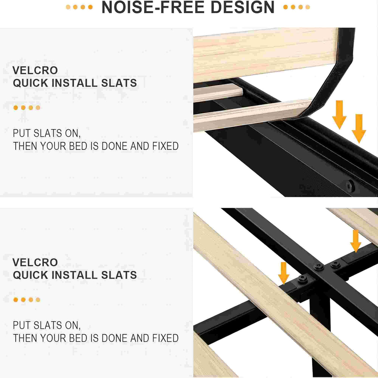 GAZHOME Modern Queen Bed Frame with Floating LED Lights, Upholstered Platform Design in Antique White GAZHOME