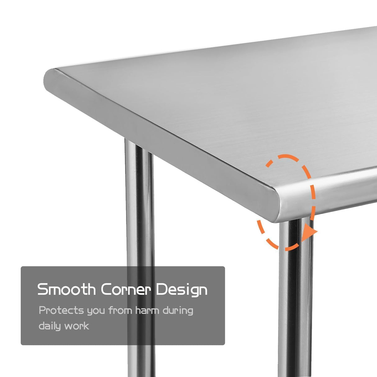 HZEEMFG Stainless Steel Table for Prep & Work 60 x 24 inches,5ft,Heavy Duty Metal Table with Adjustable Undershelf for Commercial Kitchen, Restaurant, Home, Hotel, Laundry Room,Garage, Workshops HZEEMFG