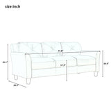 EMKK Chair Piece, Modern Button Tufted Sectional Couch Upholstered Sofa, Loveseat and Armchair,Living Room Furniture Sets, Black 1+2+3 seat EMKK