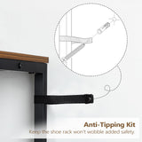 MAHANCRIS 10-Tier Shoe Rack, Shoe Organizer for Entryway, Large Capacity Shoe Shelf, for 36-40 Pairs of Shoes, Stable Sturdy, Shoe Storage with 9 Metal Mesh Shelves, Rustic Brown SRHR1101Z MAHANCRIS