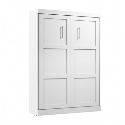 Bestar Pur Full Size Murphy Bed in White, 59-inch Space-Saving Sleeping Arrangement for Multipurpose Area, Bedroom, Guest Room, or Living Room