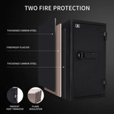 TIGERKING Fireproof Safe,3.47 Cubic Feet Home Safe Box, Large Steel Digital Safes Box with Digital Lock for Home and Office TIGERKING