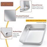 E-far 6/8/9-Inch Square Cake Pan Set, Stainless Steel Square Baking Brownie Pans Metal Bakeware Set of 3, Non-toxic & Healthy, Easy Clean & Dishwasher Safe E-far