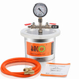 BACOENG 2 Quart Stainless Steel Vacuum Chamber Kit for Degassing Resin, Silicone and Epoxies BACOENG
