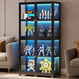 walkclpck 4 Tier Curio Display Case, Display Cabinet with Acrylic Door, 65“Transparent Curio Case, Organizers Rack & Display Shelf, Kids Bookcase for Bedroom, Office, Playroom, Living Room. walkclpck