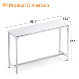 ODK 55 Inch Bar Table, Bar Height Pub Table, Counter Height Bar Table, Rectangular High Top Kitchen & Dining Counter Tables with Sturdy Legs & Easy-to-Clean Top, Indoor use, White ODK