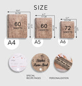 ENJOY THE WOOD Wooden Blank Recipe Book Binder - Personalized Recipe Notebook - Family Cookbook Journal Custom Sketchbook To Write In Organizer by Enjoy The Wood (Large (A4), Pizza) Enjoy The Wood