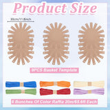 FREEBLOSS 9 Set Basket Making Kit Creative Raffia Basket with Instruction Easter Basket Making Kit Basket Weaving Supplies for Adults Creative Woven Bowl Kits for Easter Activities 12 * 12'' Template FREEBLOSS